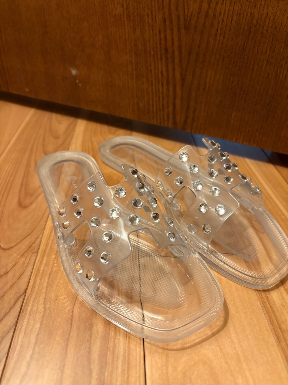 Jelly Rhinestone Slide Sandals - Picture 3 of 5